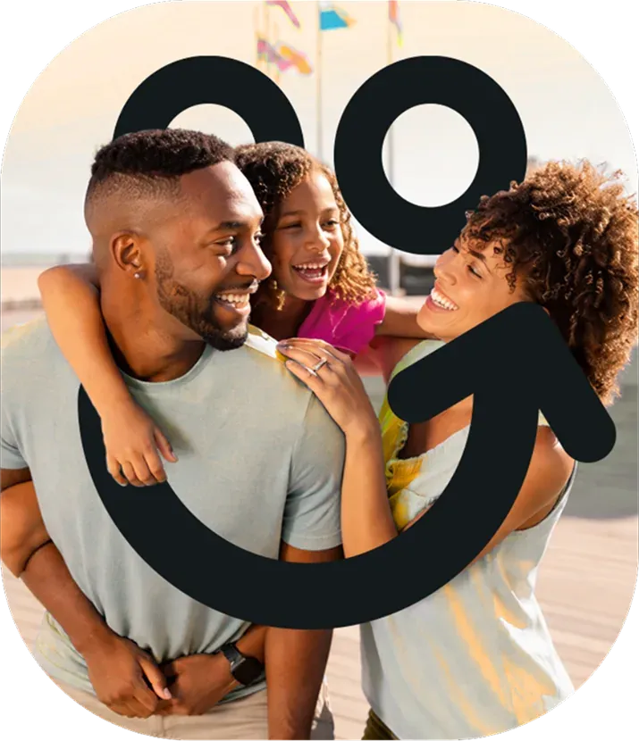 Família sorrindo, cliente Bestmile